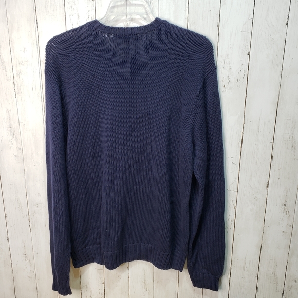 Vintage Polo Ralph Lauren Men's Blue Heavyweight V-Neck Sweater Size Large Logo. - Picture 6 of 6